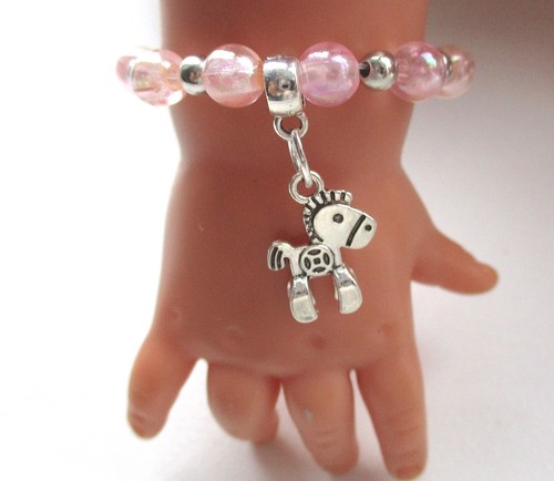 Dolls bracelet pink - bracelet, silver
