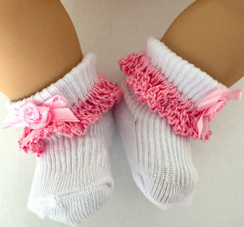 Cotton frilled dolls socks - frilled,