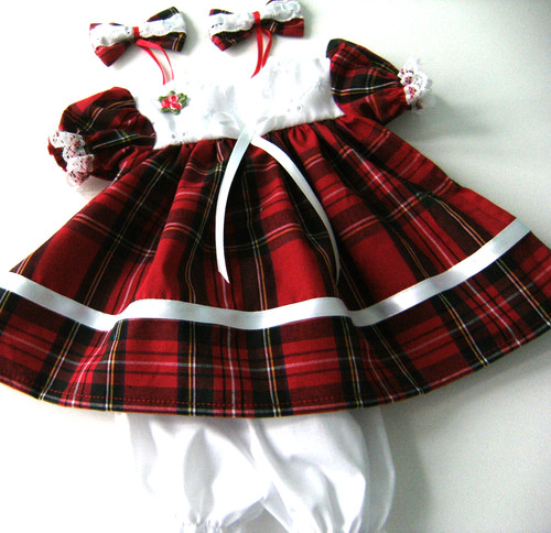 Tartan dress hair clips - tartan, hair-clips