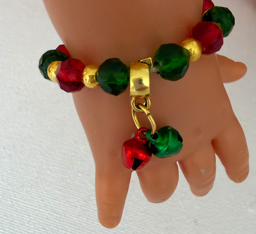 Christmas dolls bracelet red - dolls,