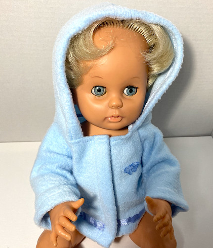 Dolls clothes blue fleece - blue,