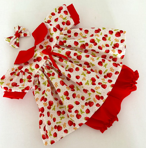 Dolls red strawberry print
