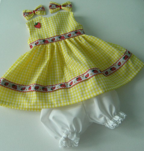 Yellow gingham dress 2 - yellow, dress,