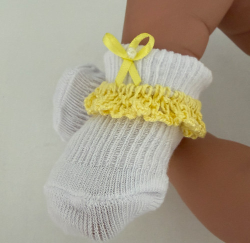 Cotton frilled dolls socks - frilled,
