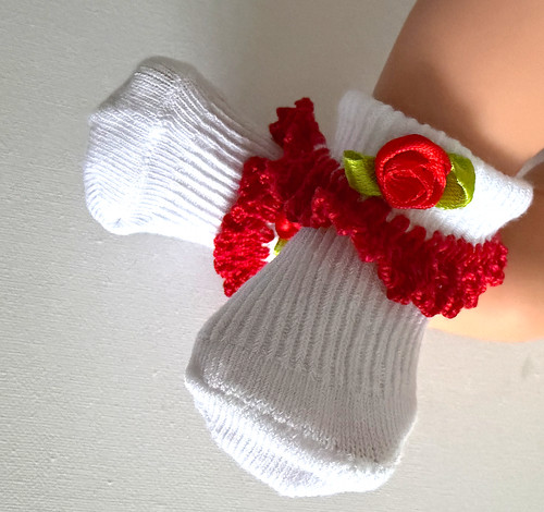 Cotton frilled dolls socks - dolls,