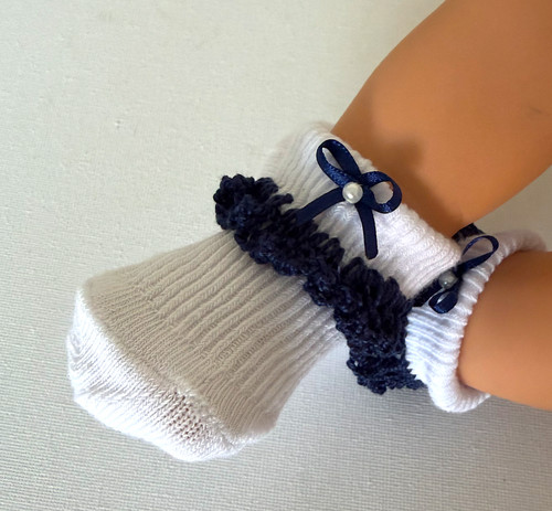Cotton frilled dolls - cotton, socks