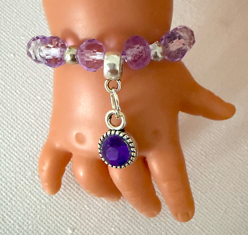 Dolls bracelet purple - bracelet, silver