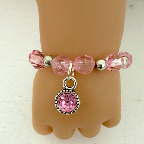 Dolls bracelet pink silver - pink,