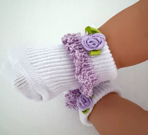Cotton frilled dolls socks - cotton,